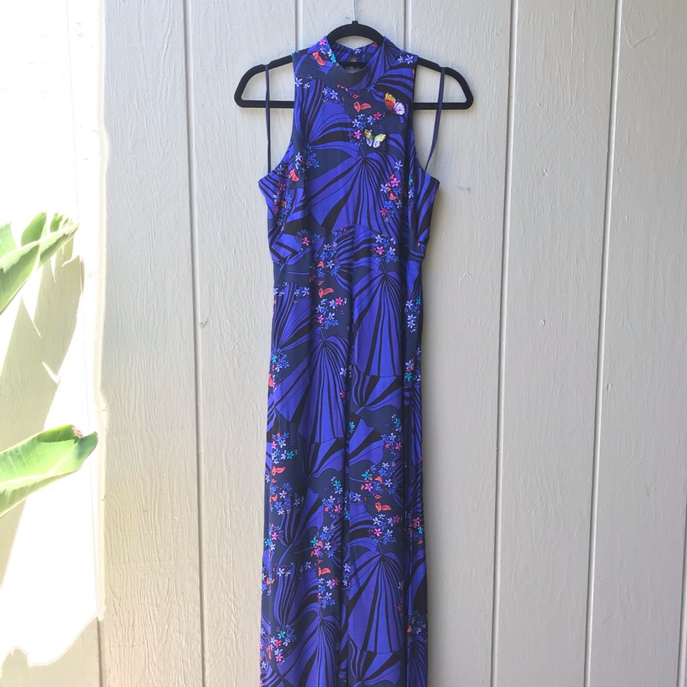 Anthropologie Blue Butterfly Jumpsuite